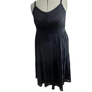 Torrid Black Crochet Lace Sundress Size 2X Lined Pockets Black Whimsygoth